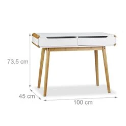 Bureau Tiroirs En Bois Table Ordinateur -Reflet Maison 00235ea799624922ba6c7305e55ea42d