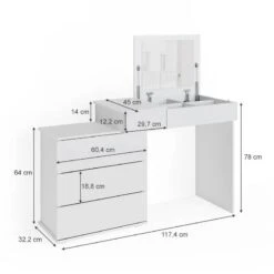 Coiffeuse Lotos Blanc -Reflet Maison 00c66f4f88c346a6921d69bf67b2d02c