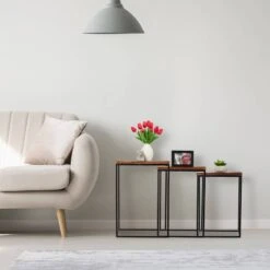 Tables Gigogne Carrées Jeu De 3 -Reflet Maison 09989aa69eb640e0823435e464ca2572