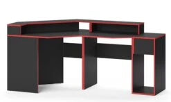 Bureau Ordinateur Kron Noir/rouge Set 6