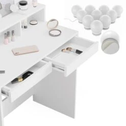 Coiffeuse Ania Blanche Avec LED -Reflet Maison 0a98775a39c7492f84d5450e3a703fbe