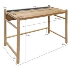 Bureau Bois Frêne, Feutrine Gris L90 Cm -Reflet Maison 0bd462ff278f4d9588296da609593a69