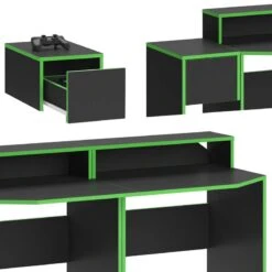 Bureau Ordinateur Kron Noir/Vert Set 8 -Reflet Maison 0bda7391ae244c0b8afdc7ca171c4809