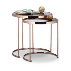 Table D’appoint Ronde Console Cuivre