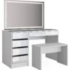 Coiffeuse Sherry Avec Miroir LED Et Banc