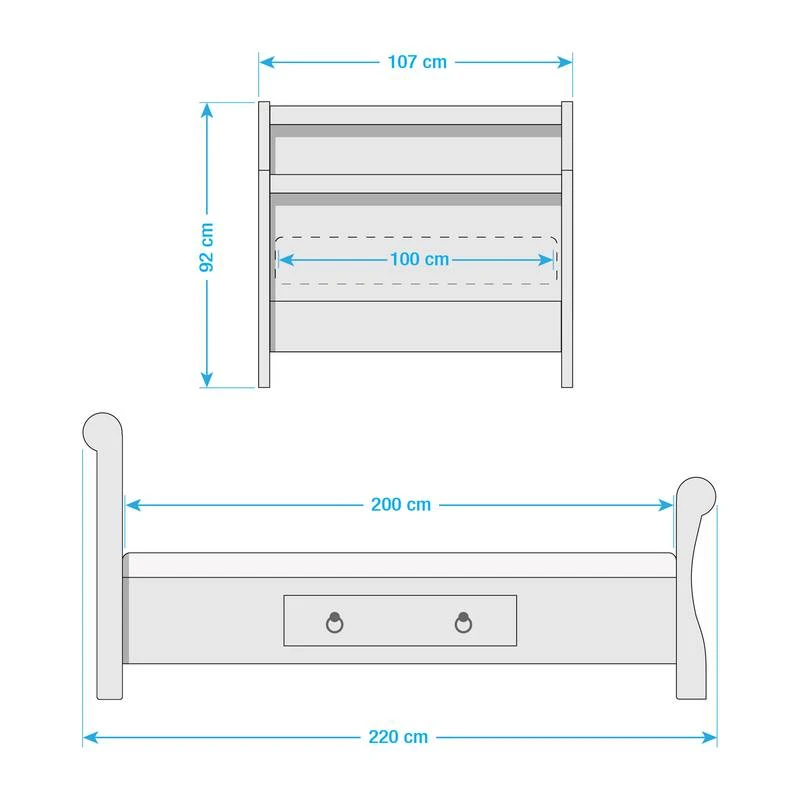 Lit Simple En Bois Massif Cenan 2 Lit Simple En Bois Massif Cenan – Image 2