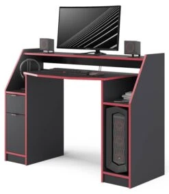 Bureau Ordinateur Joel 123cm Noir/rouge -Reflet Maison 112012b709034a3f859fcd3adf8c2b86.cropped 76 20 844 967.processed