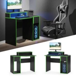 Bureau Ordinateur Kron Noir/Vert Set 7 -Reflet Maison 120175a7b59d45f2bae717903e7e8122