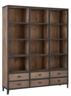 Bibliotheque 12 Cases 6 Tiroirs 216cm