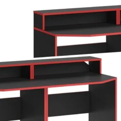 Bureau Ordinateur Kron Noir/rouge Set 4 -Reflet Maison 1759edb422b442909b76d647621911d3