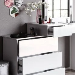 Coiffeuse Lotos Blanc -Reflet Maison 18a58c2cc4b84ada9bf5a4adc0cec613