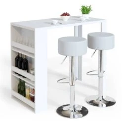 Table De Bar 117cm Blanche -Reflet Maison 193f1783726b43e4b4ad1bb9bc71437b