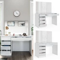 Coiffeuse Sherry Blanc Brillant Miroir -Reflet Maison 1aa8cb28e7254af19c79c4ec3c618eb5