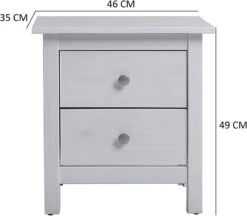 Table Chevet 2 Tiroirs Betty Blanc -Reflet Maison 21c577ff29ab44acb67dddf707db297b