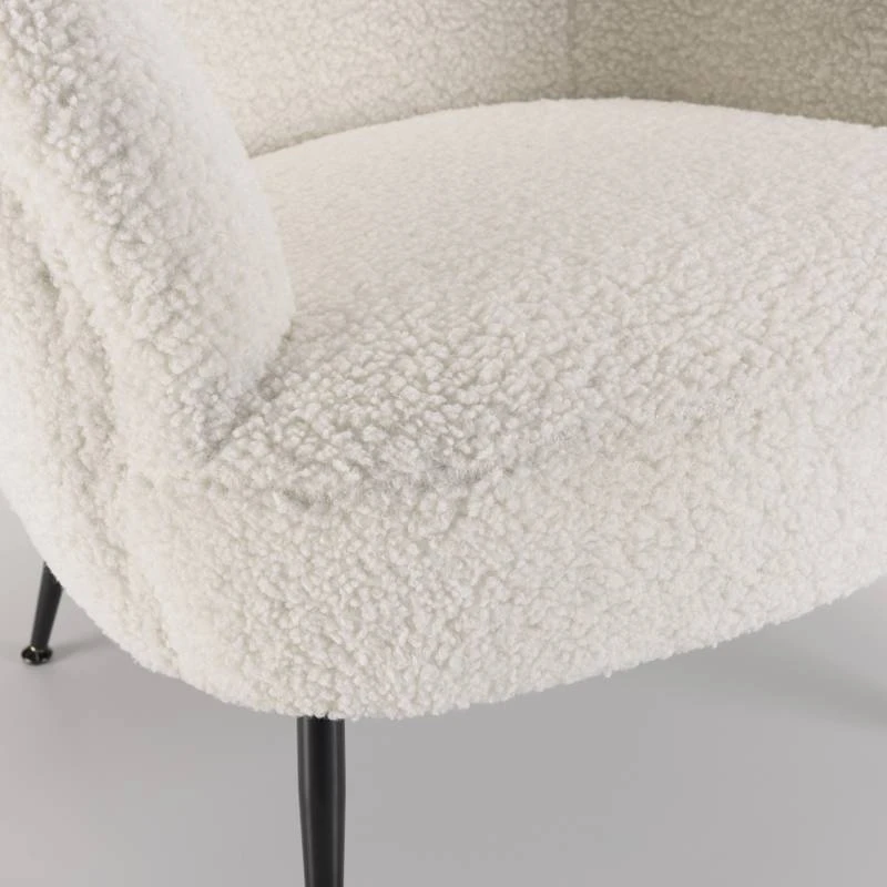 Fauteuil Cosy Tissu Bouclette Blanc 5 Fauteuil Cosy Tissu Bouclette Blanc – Image 5