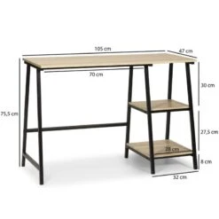 Bureau Lisboa, 105 Cm Longueur -Reflet Maison 27714c7c97b94418a7ccd6681be87b74