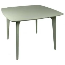 Table Repas Verte Piètement Hévéa Massif