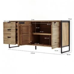 Buffet 170cm 3 Tiroirs 2 Portes Acacia -Reflet Maison 2d88fb9dcd5c47b1b7f99bdb0a3a45c7