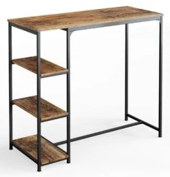 Table De Bar Fyrk Vieux Bois/noir