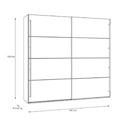 Armoire 220 Cm 2 P. Décor Blanc & Bois -Reflet Maison 3811a73a79344bcc81d6d7c272af7061