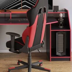 Bureau D'ordinateur Joel Noir/rouge -Reflet Maison 3c324042206d446c825e6f939101d377