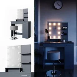 Coiffeuse Julia Avec Tabouret Et LED -Reflet Maison 3c51a01149bb4fdb9a9c3d00fdbd2fee