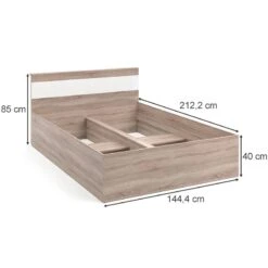 Lit En Bois Adria 140x200cm Sonoma/blanc -Reflet Maison 3fb3a1d7363e4b7d82863a0512c31268