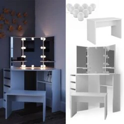 Coiffeuse D'angle Arielle (3 éléments) -Reflet Maison 414bd5db6b63470f8a9f4f724902a408