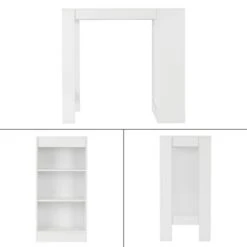 Table De Bar 110x50x103cm Blanc -Reflet Maison 41da6bd436af4ae1a8b6abdc40f38025