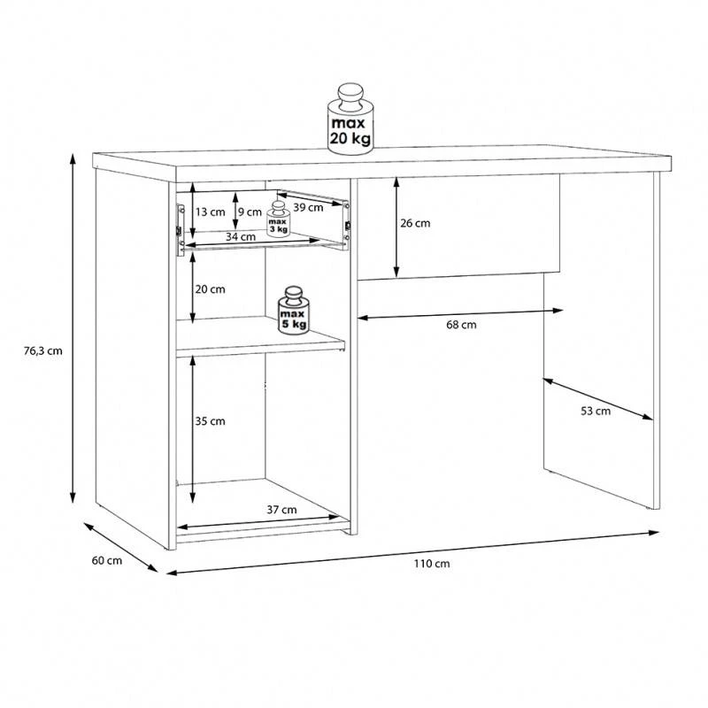 Bureau Enfant Effet Bois Vintage Béton 5 Bureau Enfant Effet Bois Vintage Béton – Image 5
