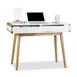 Bureau Tiroirs En Bois Table Ordinateur