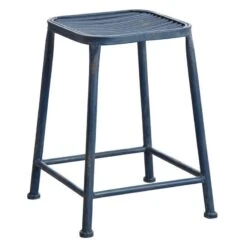 Tabouret Carré En Métal Gris -Reflet Maison 44c19da72b68483ca7e6c8591c11e706