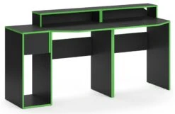 Bureau Ordinateur Kron Noir/Vert Set 8