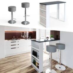 Table De Bar 117cm Blanche/anthracite -Reflet Maison 4d42cd2eebfa482f9df4fb9230782a33