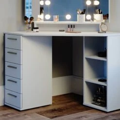 Coiffeuse D'angle Sofia Blanc & Tabouret -Reflet Maison 4d9758100af7491a9286df07cccc62b1