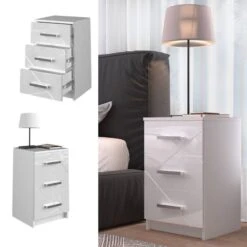 Table De Nuit Irma Blanc Brillant -Reflet Maison 4e2f9084e6ad4cde9af090958aedd31f