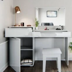 Coiffeuse Little Lilli Blanc Brillant -Reflet Maison 51a37af9f48e46449d3bc68b31c7332e