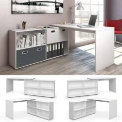 Bureau D'angle FlexPlus Blanc -Reflet Maison 51a5b0e0519f4079a6761125374be5c9