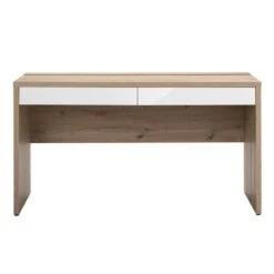 Bureau 2 Tiroirs Finition Chêne & Blanc -Reflet Maison 51c579a4c6cf496ba5effae45f848422