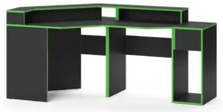 Bureau Ordinateur Kron Noir/Vert Set 6