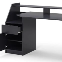 Bureau D'ordinateur Joel 180cm Noir -Reflet Maison 5343e79f37f84a8e995fbc13567c8fda