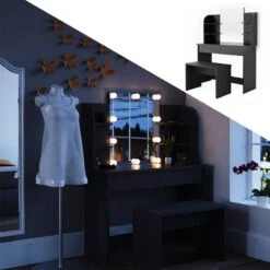 Coiffeuse Charlotte Blanc Avec Banc -Reflet Maison 54b78435e2c946a29e8f75397ee3ce25