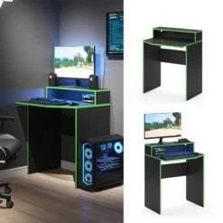 Bureau Ordinateur Kron 70cm Noir/vert -Reflet Maison 55a8803ab22848878cc6706344c4a530