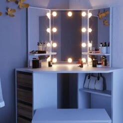 Coiffeuse D'angle Arielle (3 éléments) -Reflet Maison 571b0beb28d94d258f49d9ab1cea48bb