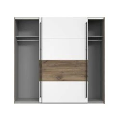 Armoire 220 Cm 2 P. Décor Blanc & Bois -Reflet Maison 58f2735e08c54d5eb919dc33b13e3db7