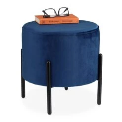 Tabouret En Velours Bleu -Reflet Maison 610fbc173b984b8382d5d9291fbc8ca6