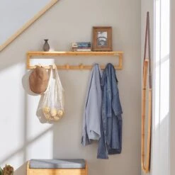 Étagère Murale Porte-manteau FHK06-N -Reflet Maison 6168525531914ab0b586b473de290dfc