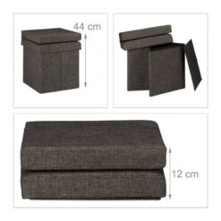 Tabouret De Rangement Pliant En Lin -Reflet Maison 645b6bd4246b4b1bb58b1049b76be431