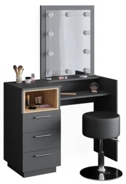 Coiffeuse Beatrice Avec Tabouret Et LED