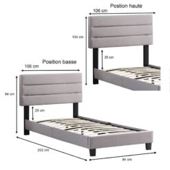 Lit Simple FLORIDA 90x190 Cm -Reflet Maison 677c4a7045124fd4988c9fb2cd3b632c